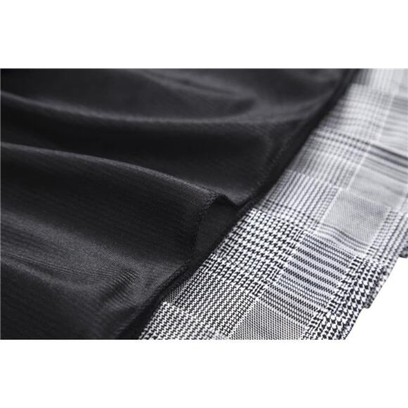 Women's Elastic Waist Tartan Pleated School Skirt Series 11 White - Picture 6 of 6